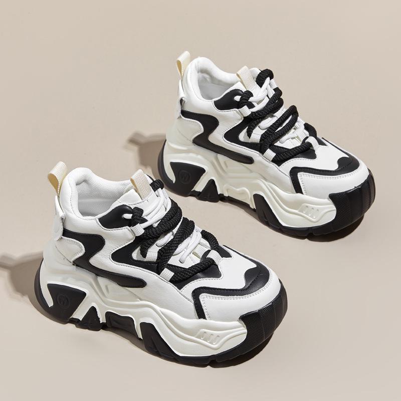 

Женские кроссовки на платформе с цветными блоками, на флисовой подкладке, на шнуровке, с толстой подошвой, повседневная обувь для осени/зимы 2023 40