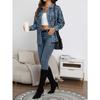Women S Corduroy Leopard Print Button Long Sleeve Jacket