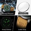 POEDAGAR Military Luxury Men Watch Date Chronograph Waterproof Luminous Top Man Wristwatch Leather Men's Quartz Watches