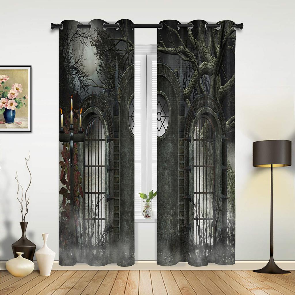 Gothic Vintage House Decorative Curtains for Bedroom Living Room Drapes Kitchen Children's Room Window Curtain Modern Home Decor