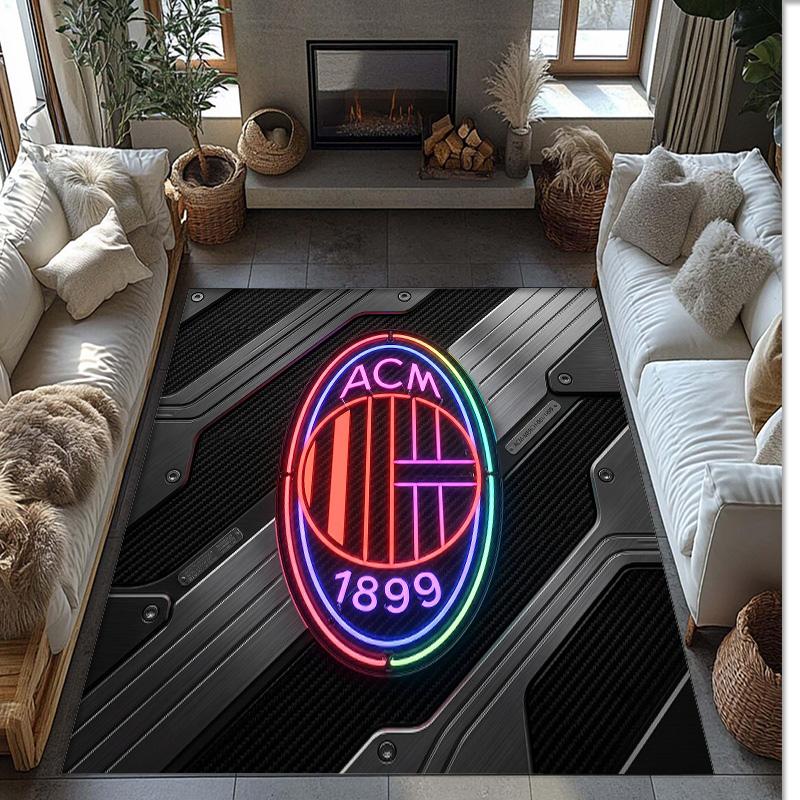 AC Milan Printed Flannel Area Rug Non Slip Soft Polyester Floor Carpet Indoor Decor Mat for Bedroom Living Room Sofa Game Room Home Decoration