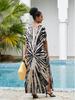 Rayon Tie-Dye Long Robe Bikini Cover-Up In 3 Colors