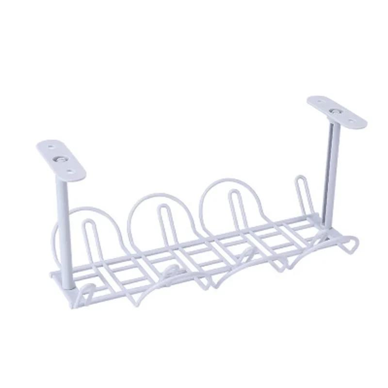 Under-table Storage Rack Table Bottom Power Socket Holder Hanging Rack Line Finishing Desk Kitchen Wall Mounted Storage Racks