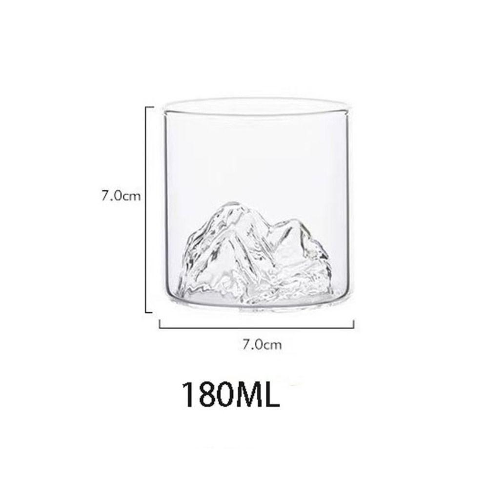 180ml Japanese Whiskey Glass - Heat-Resistant Borosilicate, Elegant Mountain View Tumbler for Scotch, Wine & Tea Home Barware