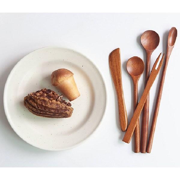 Nicot Wood Slim Long Spoon, 1 Piece, Korean Popular Tableware