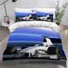 F1 Race car 3D Printed with Zipper Closure,Soft Bedding Set Microfiber 2 Pieces 1 Quilt Cover with 2 Pillowcases Kids Teens