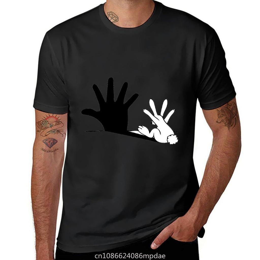 Mind Bending - Rabbit To Hand T-Shirt Short sleeve tee summer clothes graphics black t-shirts for men