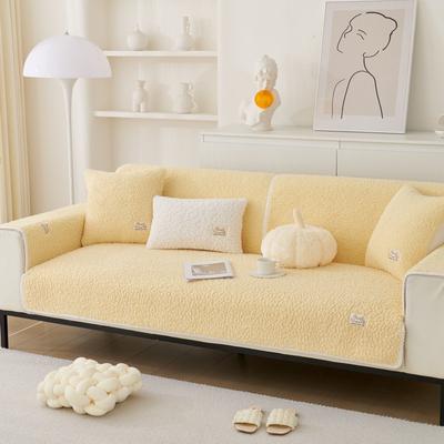 Lambswool Sofa Cushion Winter Cream Style High-End Thickened Non-Slip Leather Seat Cover Cover Cloth
