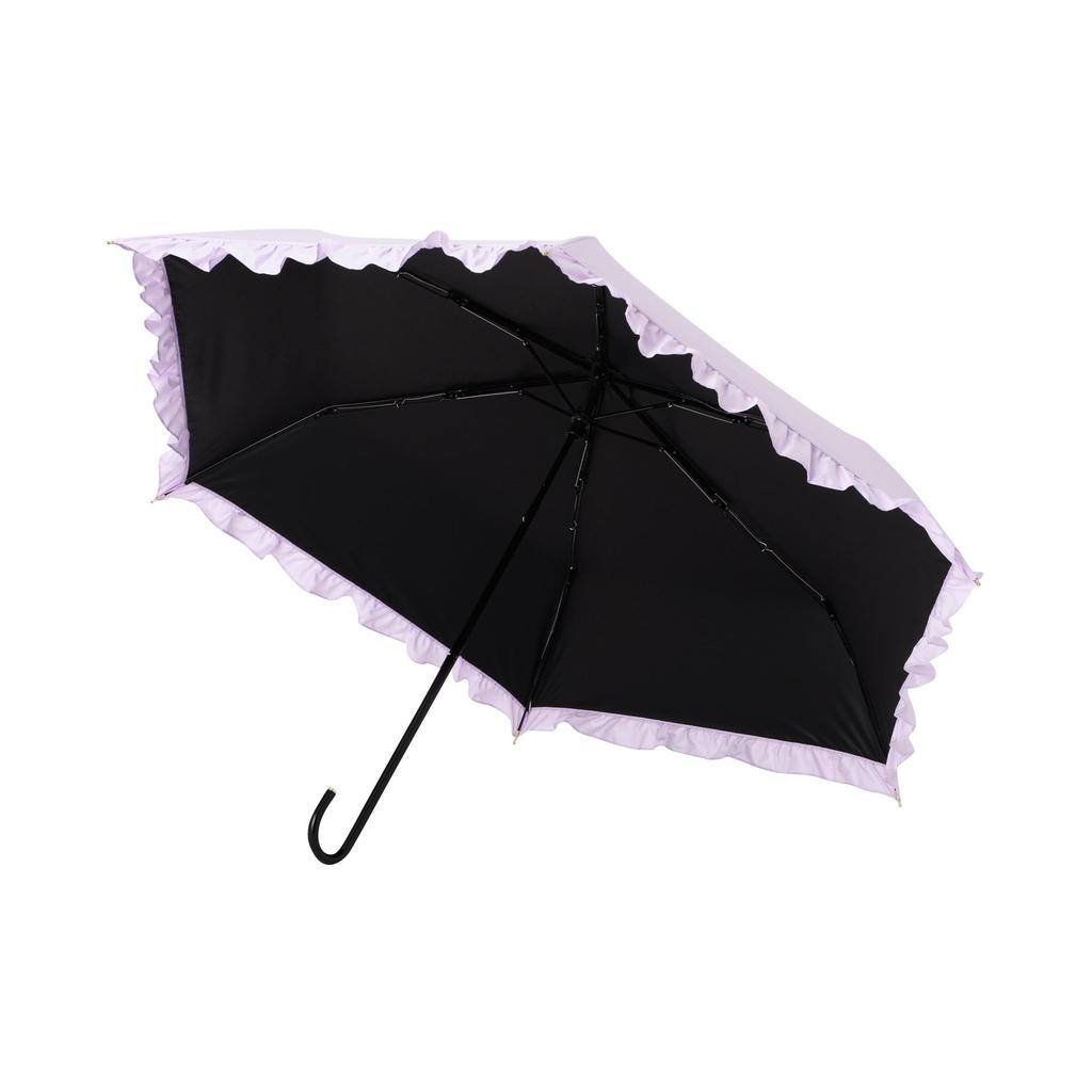 Francfranc Classic Frill Folding Sun and with UV Manual Opening Umbrella, 50cm, Lavender, Rain, Case, Protection,
