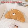 Plush Capybara And Dog Cartoon Throw Pillow With Croissant Exterior Design For Sofa Decor