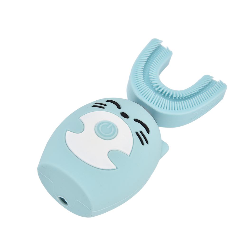 Kinder Zahnbürste Cartoon Design USB Aufladung Lebensmittelqualität Silikonmaterial Myst Zahnbürste Blau