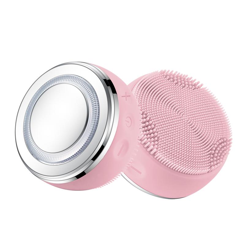 Mini Electric Silicone Face Cleaning Brush Spa Ultrasonic Face Scrubber Massager Sonic Vibrating Facial Cleansing Brush Usb Recharge