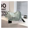 Trendy Grid Cloth Women's Bag 2024 New Korean Style Literary Large Capacity Shoulder Bag Ladies Armpit Bag Street Fashion