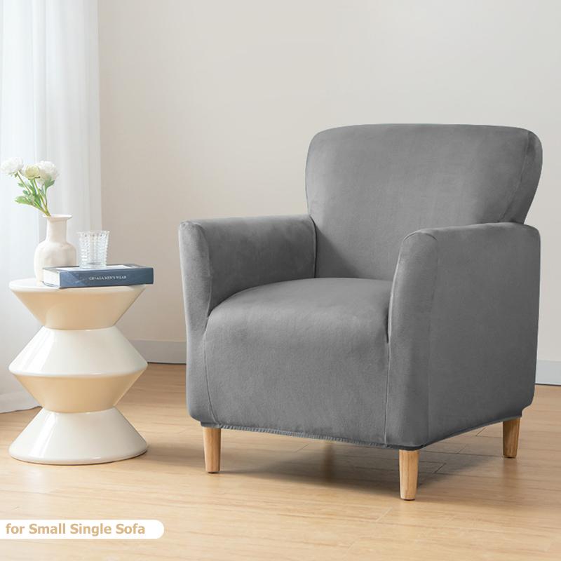 Soft Velvet Small Single Sofa Cover Stretchy Armchair Covers For Living Room Cooking Space Office Anti -Dirty Washable Chair Furniture Protectors
