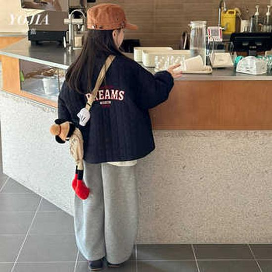 YOJIA Winter 2025 Girls' Cartoon Fleece-Lined Hoodie - Warm Sweatshirt for Little Girls