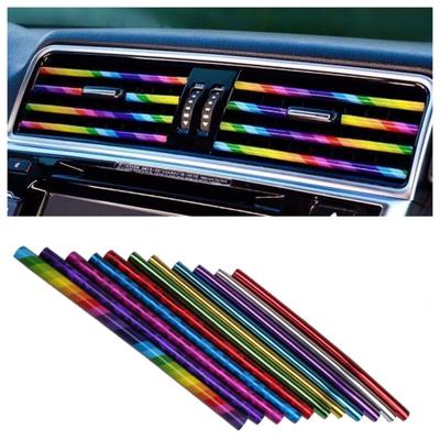 20Pcs Universal Auto Air Outlet Dekorative Streifen Galvanik Bunte U Form Molding Trim Streifen Decor Auto Styling Zubehör