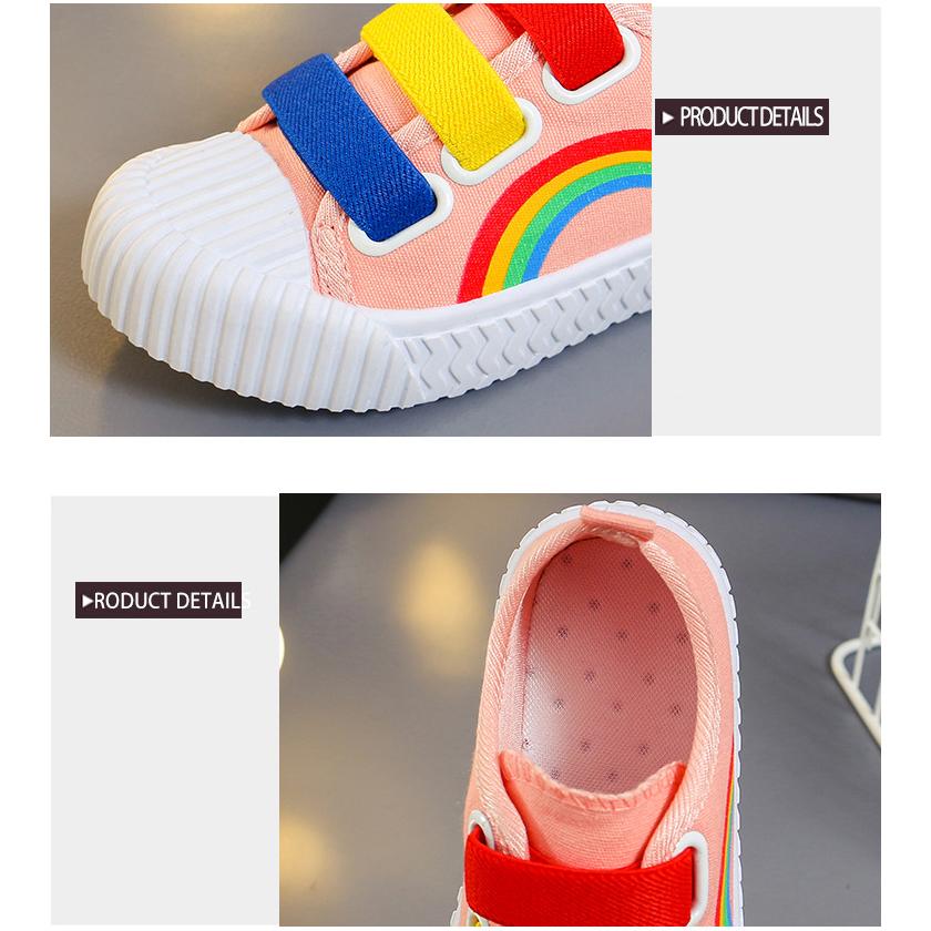 Zapatos Infantiles de Primavera y Otoño Zapatos de Lona para Niña Zapatilla Casual para Niño Zapato Infantil para Niña Niño Guardería Zapato de Tabla Arco Iris Zapato de Niño