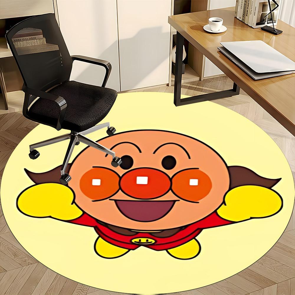 1pc Anpanman Chair Carpet for Office, Indoor Non Slip Washable Polyester Fiber Carpet, Mat For Office, Machine Washable