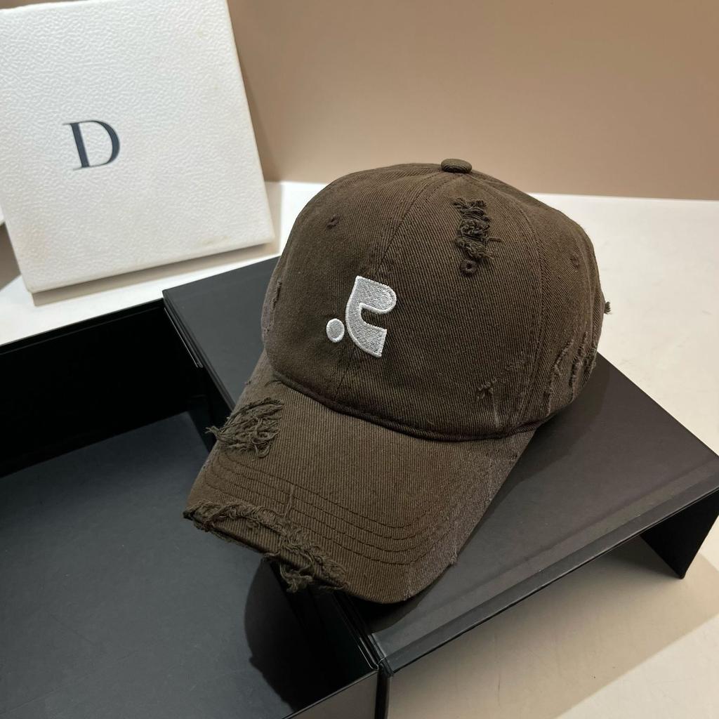 Unisex Embroidery Water Mill Cotton Baseball Cap Outdoor Youth Spray Color Personality Ripped Cap Tide