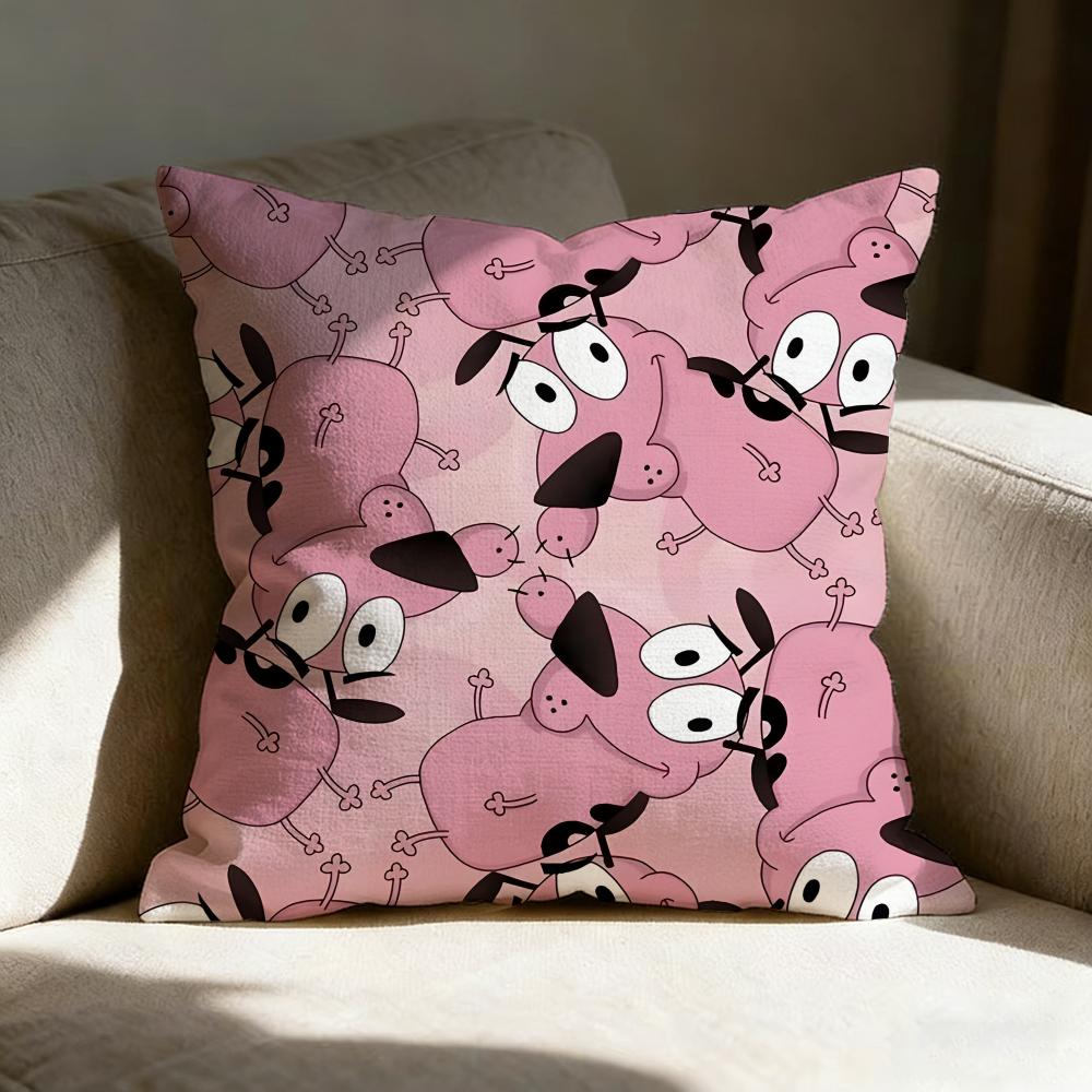 Ccourage The Cowardly Dog Pillow Case Linen Pillow Covers Cover For Couch Living Room Bench Patio Floor Linen Home Decor