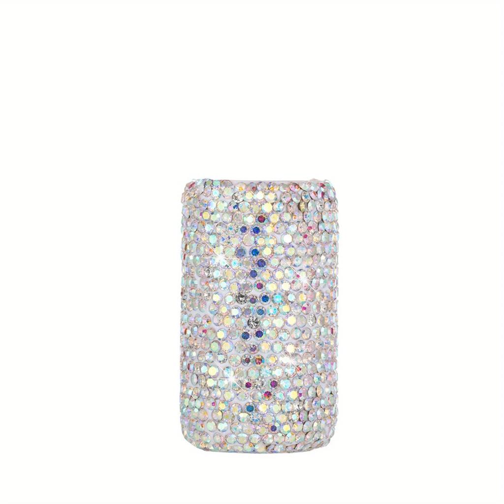 Bling Car Lip Balm Holder Insulating Crystal Rhinestone Auto Chapstick Holder Sparkling Vehicle Interior Decor Accessories