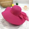 Women's Extra Large Wide Brim Straw Sun Hat with Bowknot - Summer Seaside UV Protection