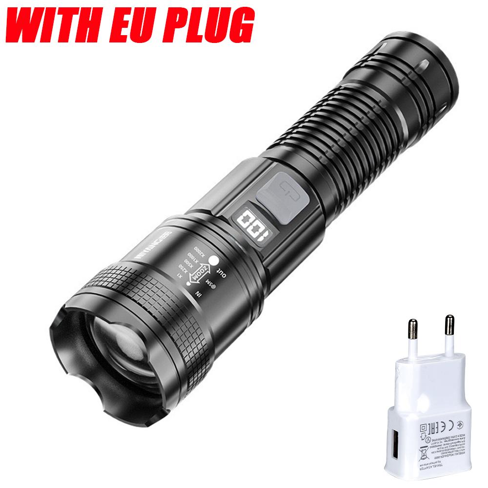 High Strong Power Led Flashlights Tactical Flash Light Torch Ultra Bright Lamp USB Charging Camping Fishing Defensa Zoom Lantern