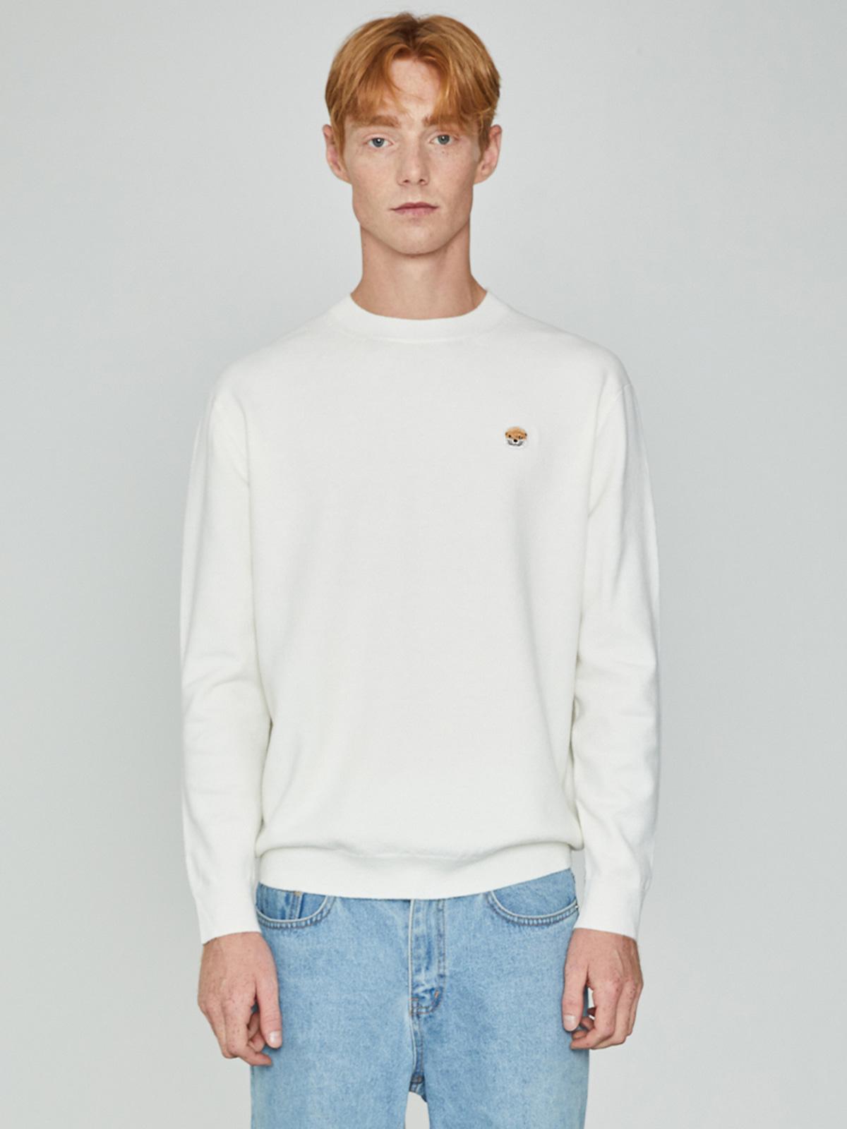 Lazy Lake Lazy Lake Embroidered Crew Neck Knit Ivory Ivory/L