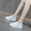 Muffin Platform White Shoes Women's Spring and Autumn Single Shoes Leather Light Lazy One Pedal Two Wear Casual Shoes