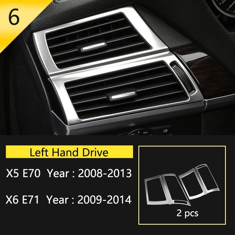 Stal nierdzewna Pokrywa ramki bocznego otworu wentylacyjnego deski rozdzielczej samochodu Naklejka wykończeniowa Do BMW X5 E70 X6 E71 Akcesoria do stylizacji wnętrza