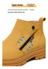 Men's Genuine Leather Plus Size Martin Boots 45-50, High-Top Yellow Chelsea Boots