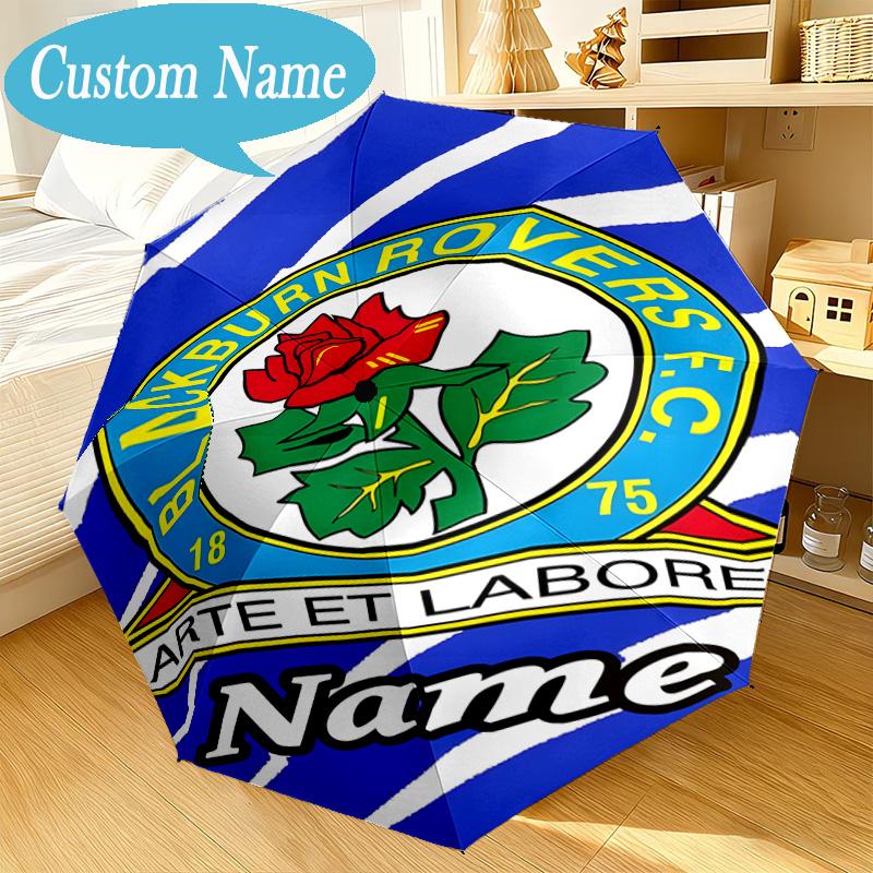 Custom Name Umbrella Rovers Crest Print Umbrella 8-Frame for Travel, Camping, Casual Lightweight Portable, Essential for Family Gifts