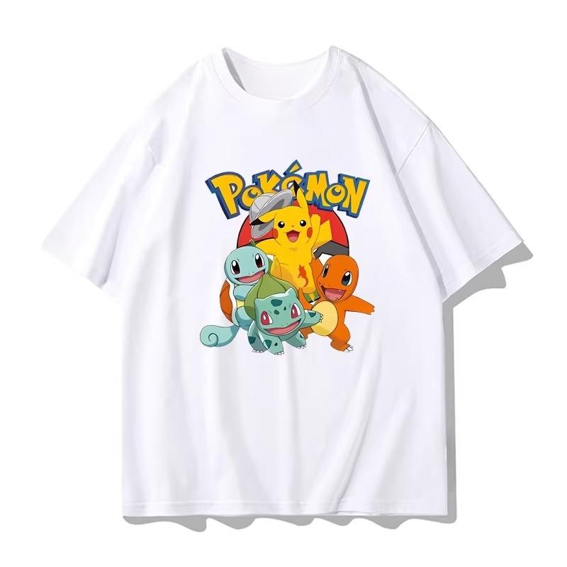 Potdemiel Summer New Pikachu Print Children's T-Shirt Suitable for Boys and Girls
