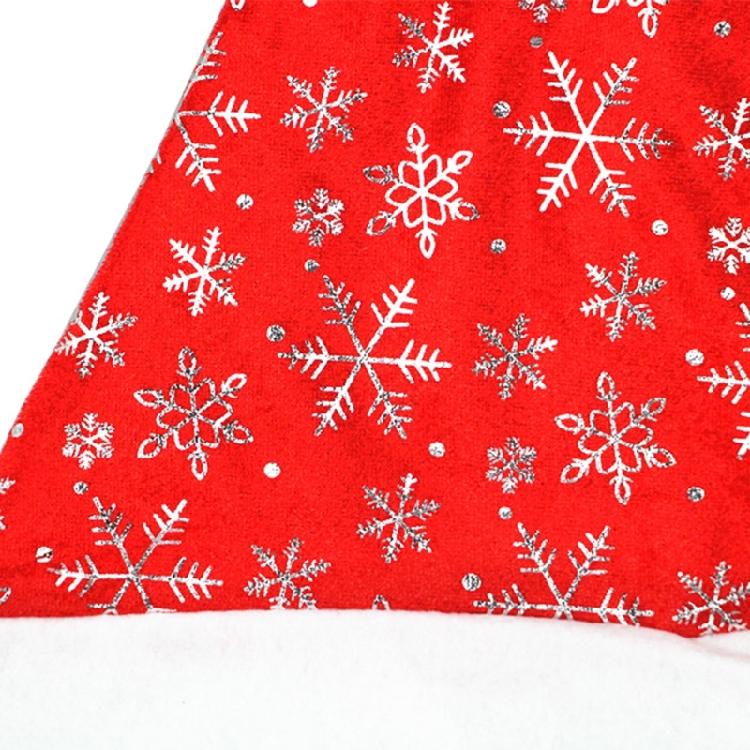 Christmas Gild Snowflake Pattern Santa Hat for Adult Winter Festival Party Hat