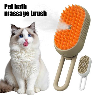 Pet Steam Brush 3-in-1 Spray Pet Brush for Shedding Grooming Massage Cleaning Anti-Static Pet Hair Removal Comb for Cats Dogs