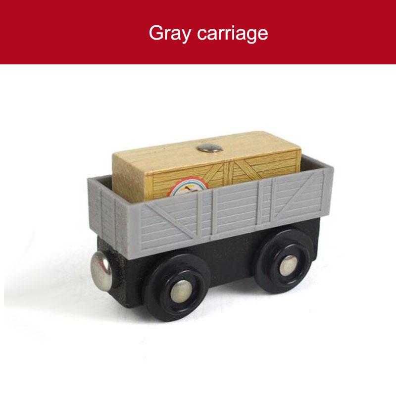 Wooden Magnetic Train Car Locomotive Toy Wood Railway Car Accessories Toys for Kids Gifts Fit Wood Biro Thomas Tracks
