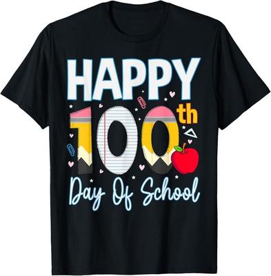 100 Days of School Teacher Kids Happy 100th Day of School T-Shirt