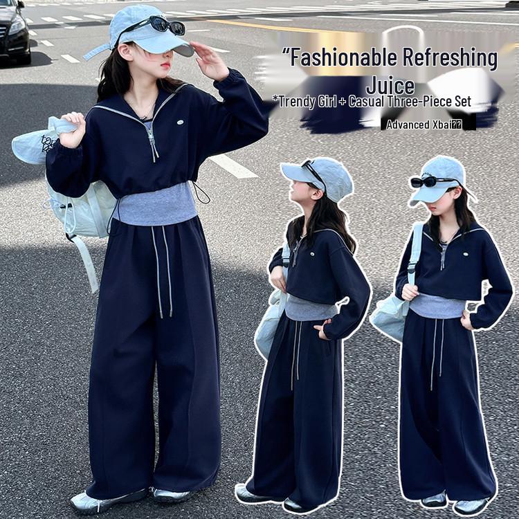 2025 Korean Style Girls' Spring & Autumn Casual Set - Fashionable Children's Clothes for All Ages