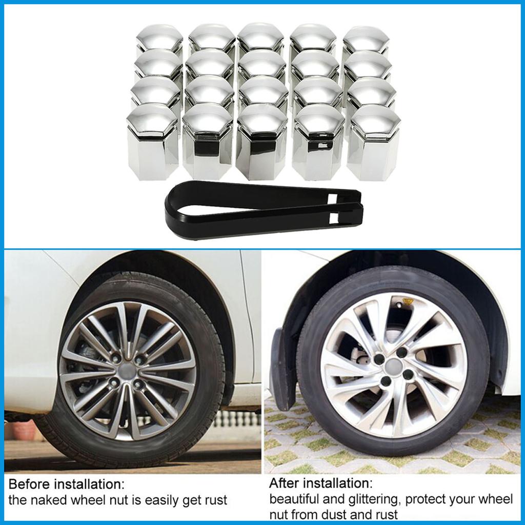 Set of 20Pcs 17mm Car Wheel Nut Bolt Covers Plastic Caps for Vauxhall