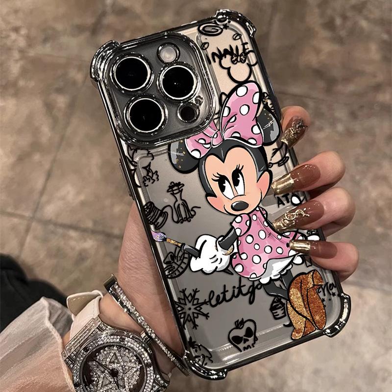 

HOT Graffiti M-Mickey Minnies Plating Phone Case For Google Pixel 10 9 8 7 9a 8a 7a Pro XL 5G Anti Fall Airbag Pixel 9
