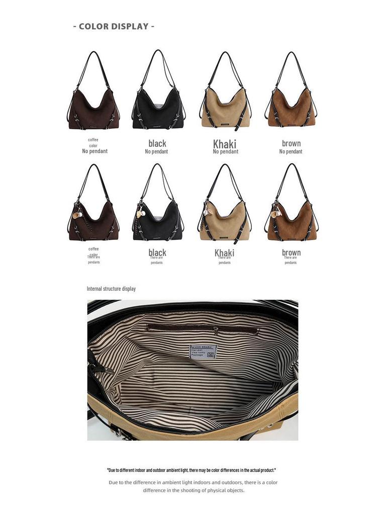 Multifunktionaler Damen-Crossbody-Rucksack aus Wildleder - Großes Fassungsvermögen, Lässiger Stil für Herbst/Winter 2025