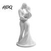 Smooth Curved Lines Decor 3D Printed Black & White Couple Hugging Statue Minimalist Modern Sculpture with Abstract Embrace Dust Wipe Figurine