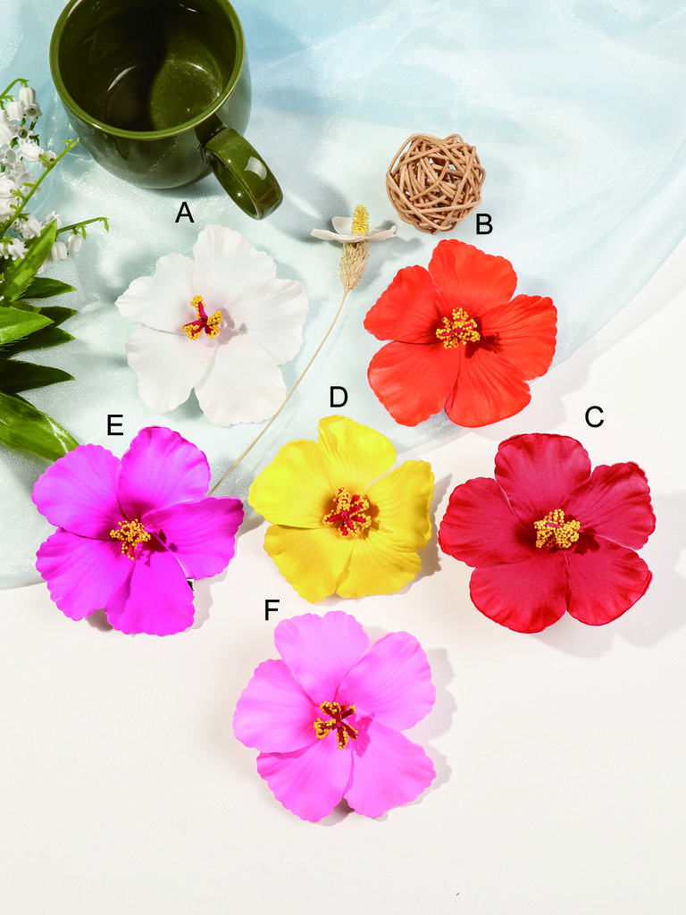 Artificial Tropical Flower Hair Clip for Seaside Holiday,Bridal Hair Accessories,6 Pcs Hawaiian Flower Hairpin for Beach Party