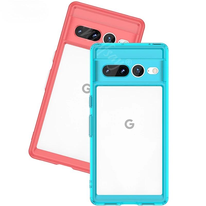 Soft Transparent Case For Google Pixel 7 Pro Case Silicone Colorful Cover Google Pixel 7 Pro Case For Google Pixel 7 8 Pro 8A 6A