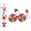 Child Costume Mesh Outfits Breathable Colorful Ballet Skirt Set for Pretend Play