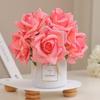 Multicolor Lifelike Flowers Bouquet 5 Heads Flower Bouquet Realistic Artificial Flower Rose  Gift