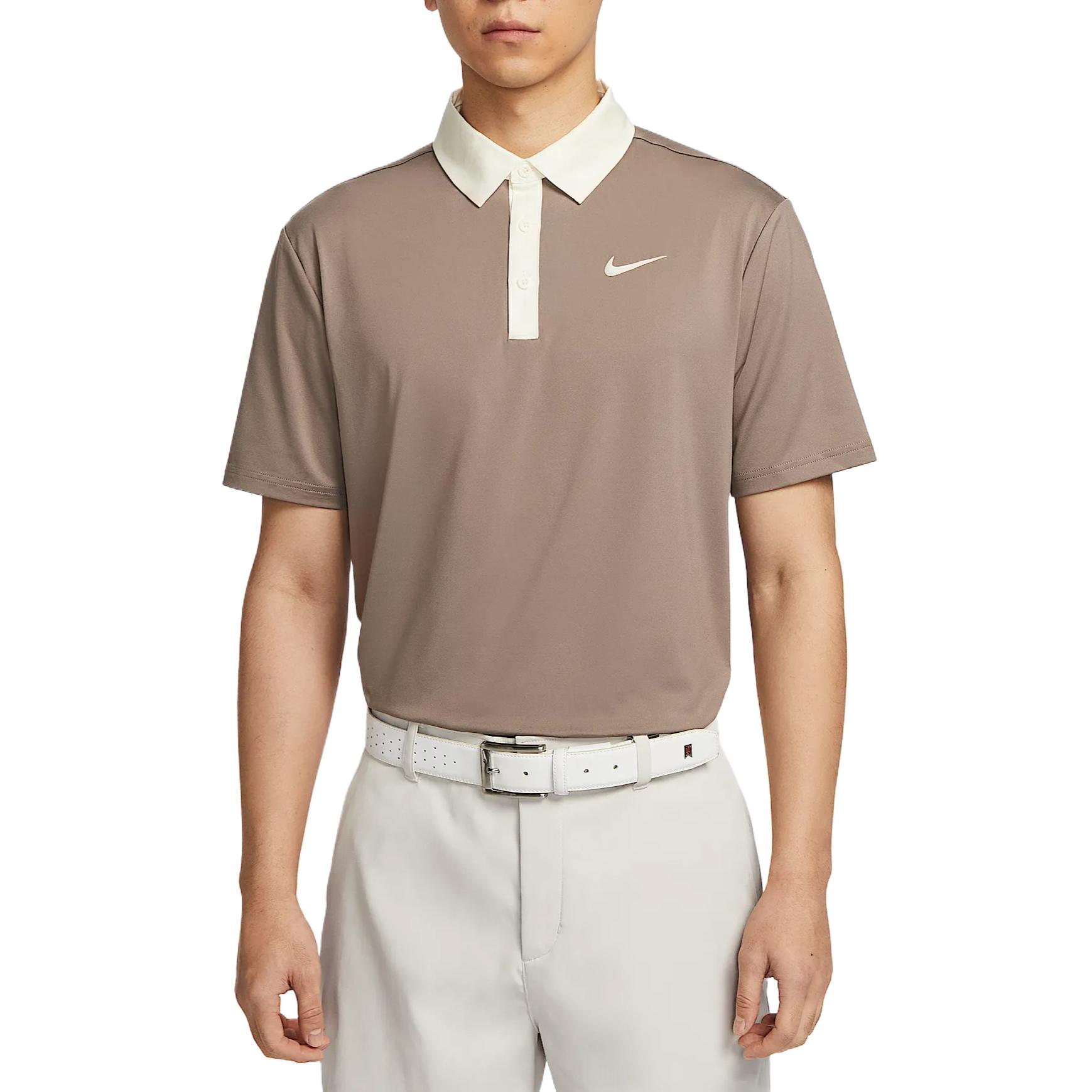 

Nike Dri-Fit Tour Удобная Мягкая Приятная к коже Модная Футболка для гольфа с коротким рукавом Мужские топы Норковый-коричневый Светло-слоновая кость FZ7502-233 S
