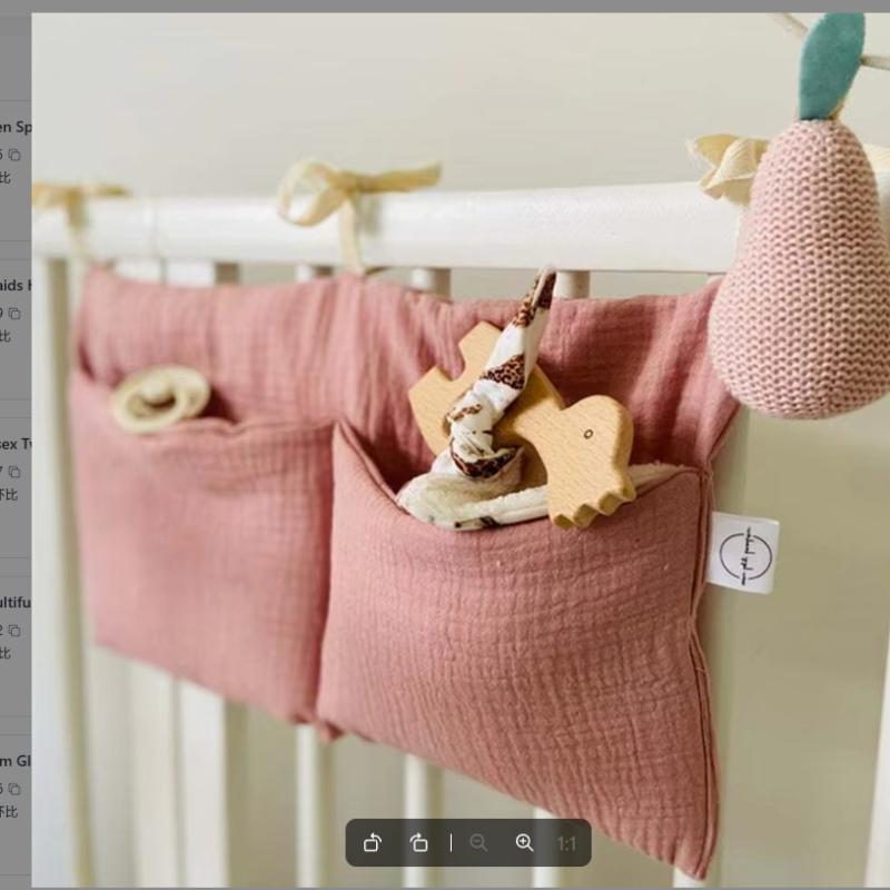 Baby Crib Organizer Cot Caddy Bed Storage Bag 2 Pockets Bedside Hanging Diaper Nursery Toys Bag Diapers Stroller Organize