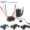 Waterproof Brushless Motor 3650 3500KV with 60A ESC Set 4mm Golden Banana Plug for 1/10 RC Car