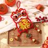 Handmade 2025 Blessing Character Pendant With Bell Good Fortune Fabric Bags  New Year